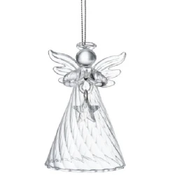 Glass Angel with Star Christmas Baubles 100mm - X24048 PR