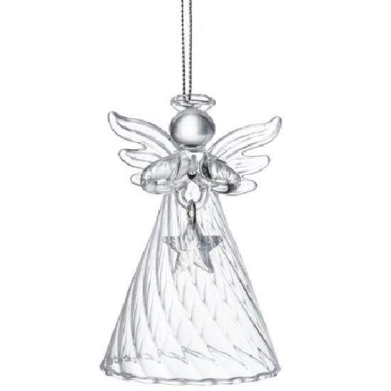 Glass Angel with Star Christmas Baubles 100mm - X24048 PR