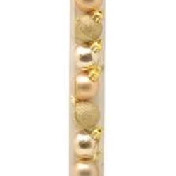 Mini Shatterproof Christmas Baubles Gold - X032c