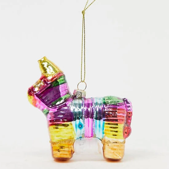 Glass Pinata Donkey Christmas Baubles - X21106