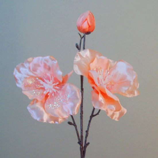 Artificial Dogwood Peach Glitter - 16X023