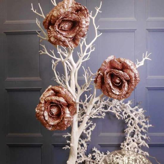 Christmas Clip on Glitter Rose Pink 16cm - X22050 