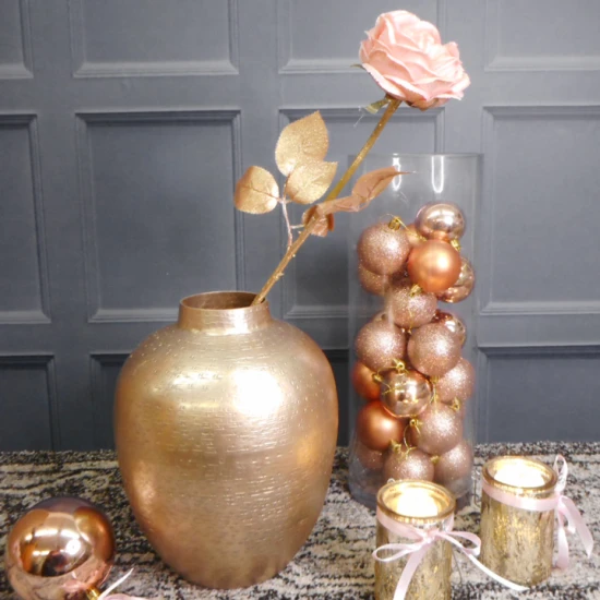 Christmas Flowers | Glitter Rose Pink 55cm - X22027