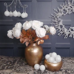 Christmas Flowers | Glitter Rose White 55cm - X22029 