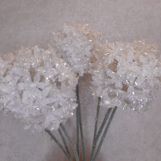 62cm White Glitter Allium - X23004 BAY4B