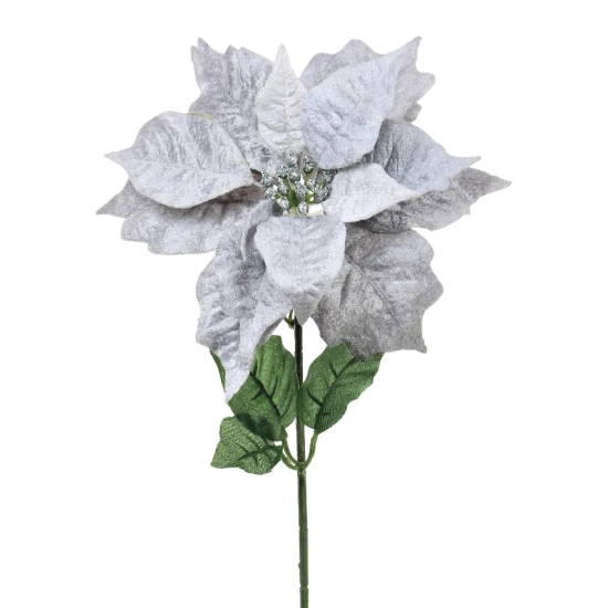 64cm Grey Velvet Poinsettia - X22009 