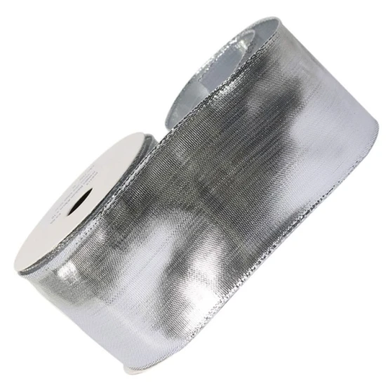 Silver Wired Christmas Ribbon - X054a 1B