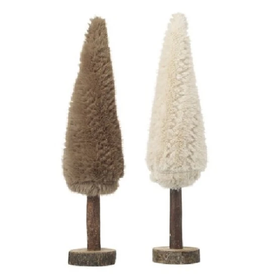 Fur Christmas Tree Cream 36cm - X24071