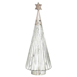 Star Topped Glass Decorative Large Tree 47cm - X24076 BAY4D