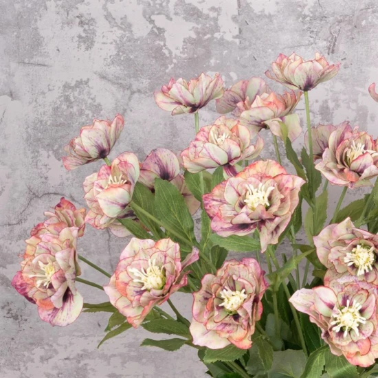 Eco Artificial Hellebore Stem Pink Green 48cm - H198 LL2