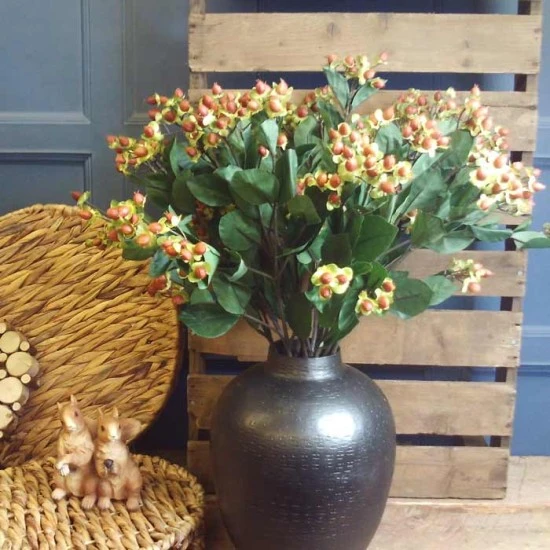 Artificial Hypericum Berries Brown 60cm - H007 E3