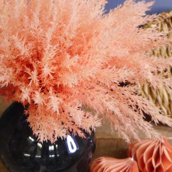 Artificial Pampas Grass Pick x 6 Coral Pink 37cm - PAM029 M3