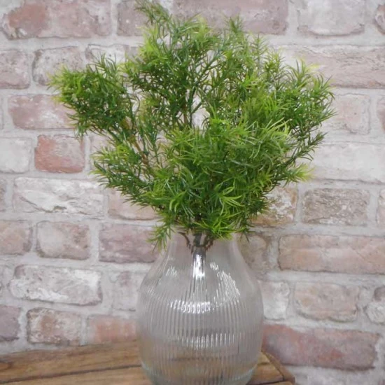 Clear Glass Fine Ribbed Vase 18cm - GL050 8B