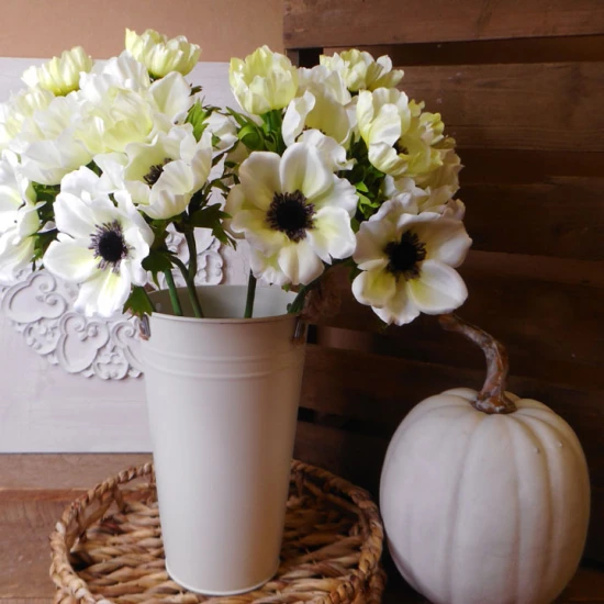 Artificial Anemones White 45cm - A092 B4