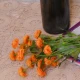 Artificial Button Asters Orange 58cm - A113 A3