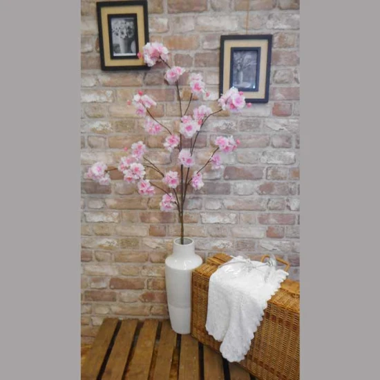 Artificial Peach Blossom Branch Pink 130cm - B007 A1
