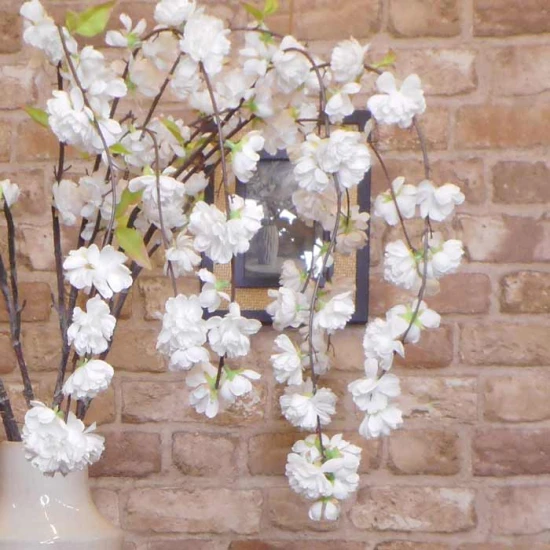 Weeping Cherry Blossom Branch White 123cm - B065 A1