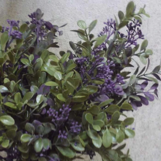 Artificial Boxwood Plants with Purple Buds 39cm - BOX006 JJ2