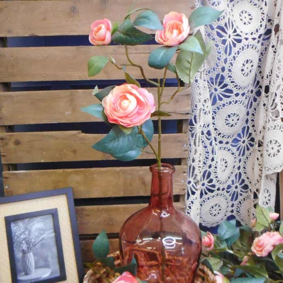 Artificial Camellias Pink Peach 66cm - C024 A3