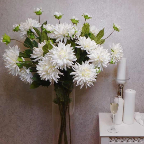 Artificial Dahlias Spray Creamy White 102cm - D200 CC3