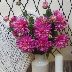 Artificial Dahlias Spray Cerise Pink 102cm - D202 D1