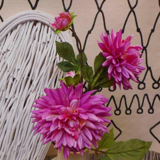Artificial Dahlias Spray Cerise Pink 102cm - D202 D1