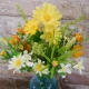 Small Artificial Daisy and Blossom Bundle Yellow 23cm - D063 A3