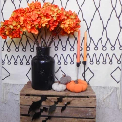 Artificial Hydrangeas Harvest Orange 62cm - H092 H4