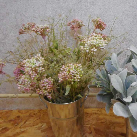 English Meadow Artificial Flowers Pink Achillea 49cm - M075 EE3