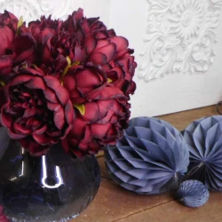 Artificial Peony Posy Burgundy 28cm - P232 N4