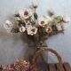Antique Ruffled Poppy Oyster Cream 75cm | Faux Dried Flowers - P029 K4