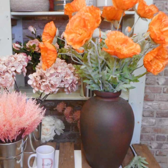 Artificial Icelandic Poppy Orange 70cm - P132 K2