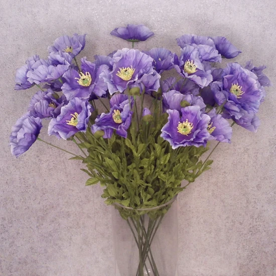 Artificial Poppies Lilac Purple 70cm - P128 M3