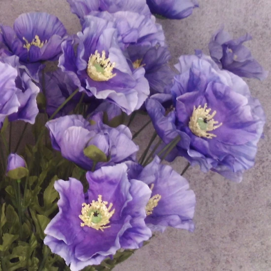 Artificial Poppies Lilac Purple 70cm - P128 M3
