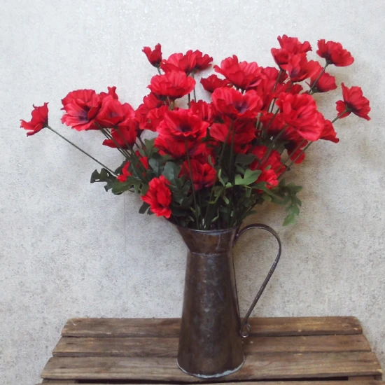 Artificial Poppies Red Black 47cm - P234 J4