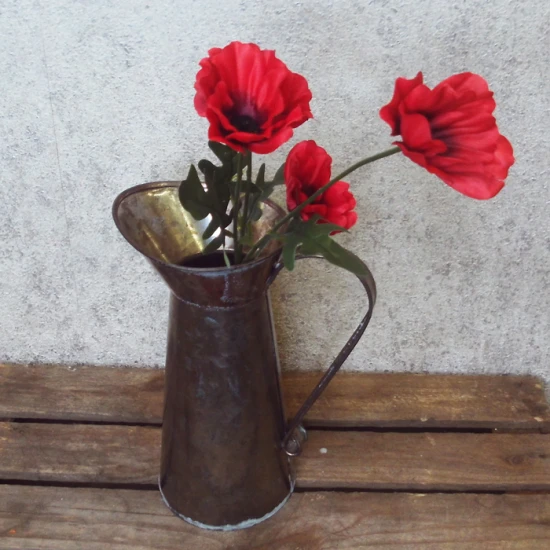 Artificial Poppies Red Black 47cm - P234 J4