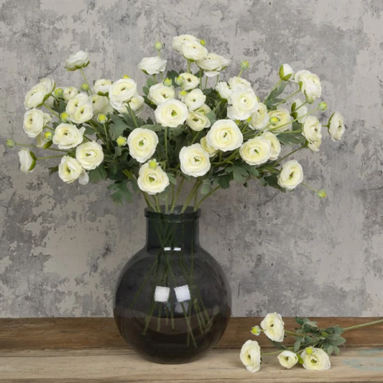 Faux Ranunculus Spray Cream 67cm - R206 