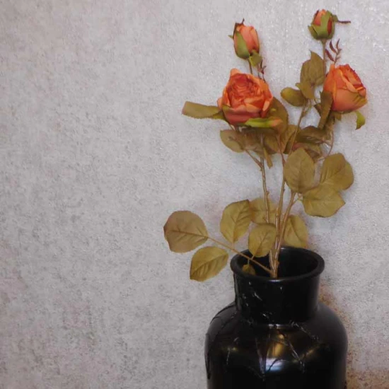 Antique Rose Spray Burnt Orange 64cm | Faux Dried Flowers - R239 N1