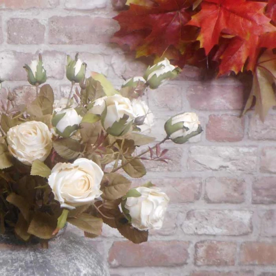 Antique Rose Spray Cream 64cm | Faux Dried Flowers - R234 HH2
