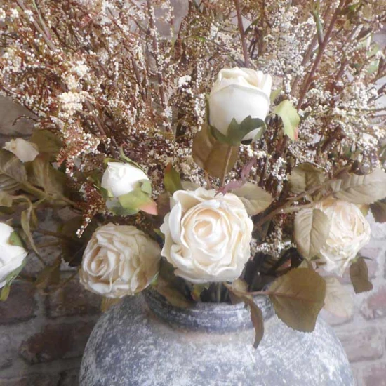 Antique Rose Spray Cream 64cm | Faux Dried Flowers - R234 HH2