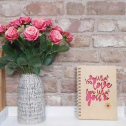 Artificial Button Roses Stem Dark Pink 40cm - R684 