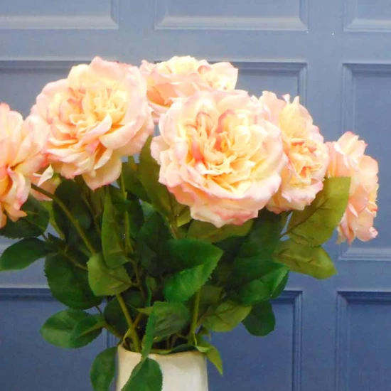Calypso Artificial Ruffled Rose Peach 70cm - R535 J4