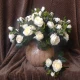 Artificial Old Roses Spray Ivory Short Stem 41cm - R605 N2