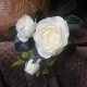 Artificial Old Roses Spray Ivory Short Stem 41cm - R605 N2