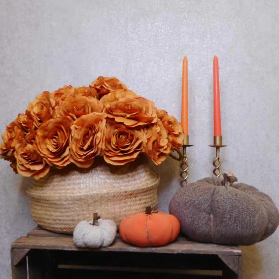 Artificial Roses Burnt Orange 46cm - R457 R3