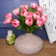 Artificial Bicolour Tulips Bundle Pink 40cm - T028 Q3