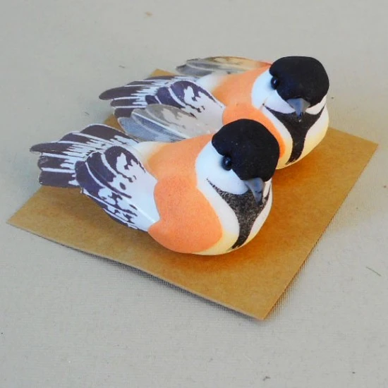 8cm Clip on Garden Birds Pack of 2 Peach - BIR020