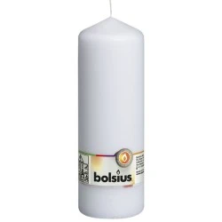 Bolsius Pillar Candles White 200mm by 68mm 78 Hours - CAN040 B/C