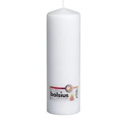 Bolsius Pillar Candles White 250mm by 78mm 86 Hours - CAN039 B/C