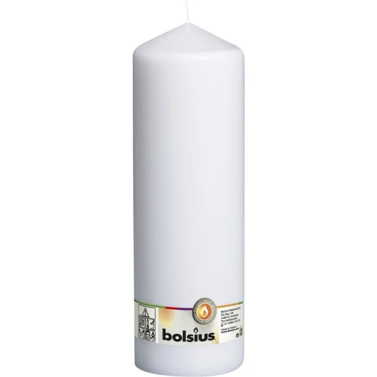 Bolsius Pillar Candles White 300mm by 98mm 150 Hours - CAN036 B/C